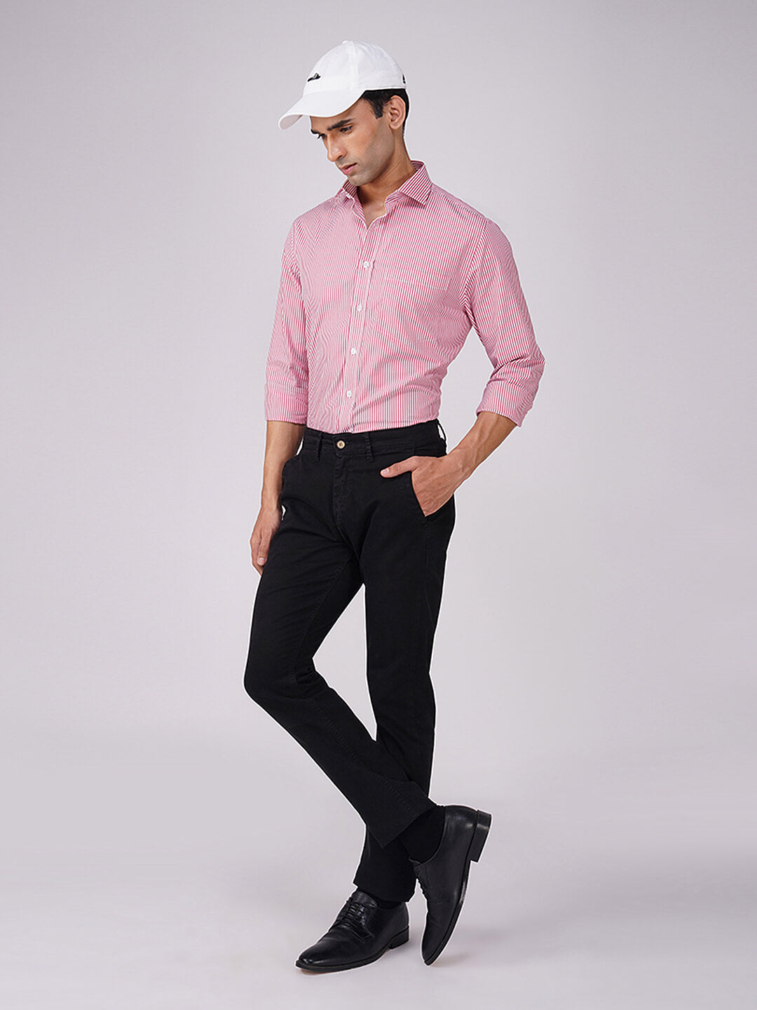 OthersStripes, 2.75 Inch English Spread Semi, Single cuff, 2 horizontal buttons bevelled front