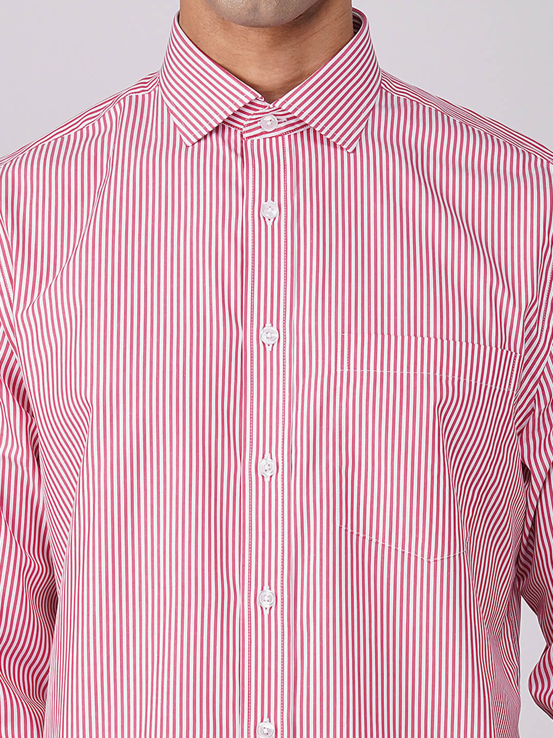 OthersStripes, 2.75 Inch English Spread Semi, Single cuff, 2 horizontal buttons bevelled front