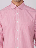 OthersStripes, 2.75 Inch English Spread Semi, Single cuff, 2 horizontal buttons bevelled front