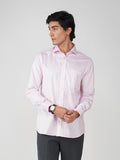 PinkChecks , 2.75 Inch English Spread Semi, Single cuff, 2 horizontal buttons rounded front